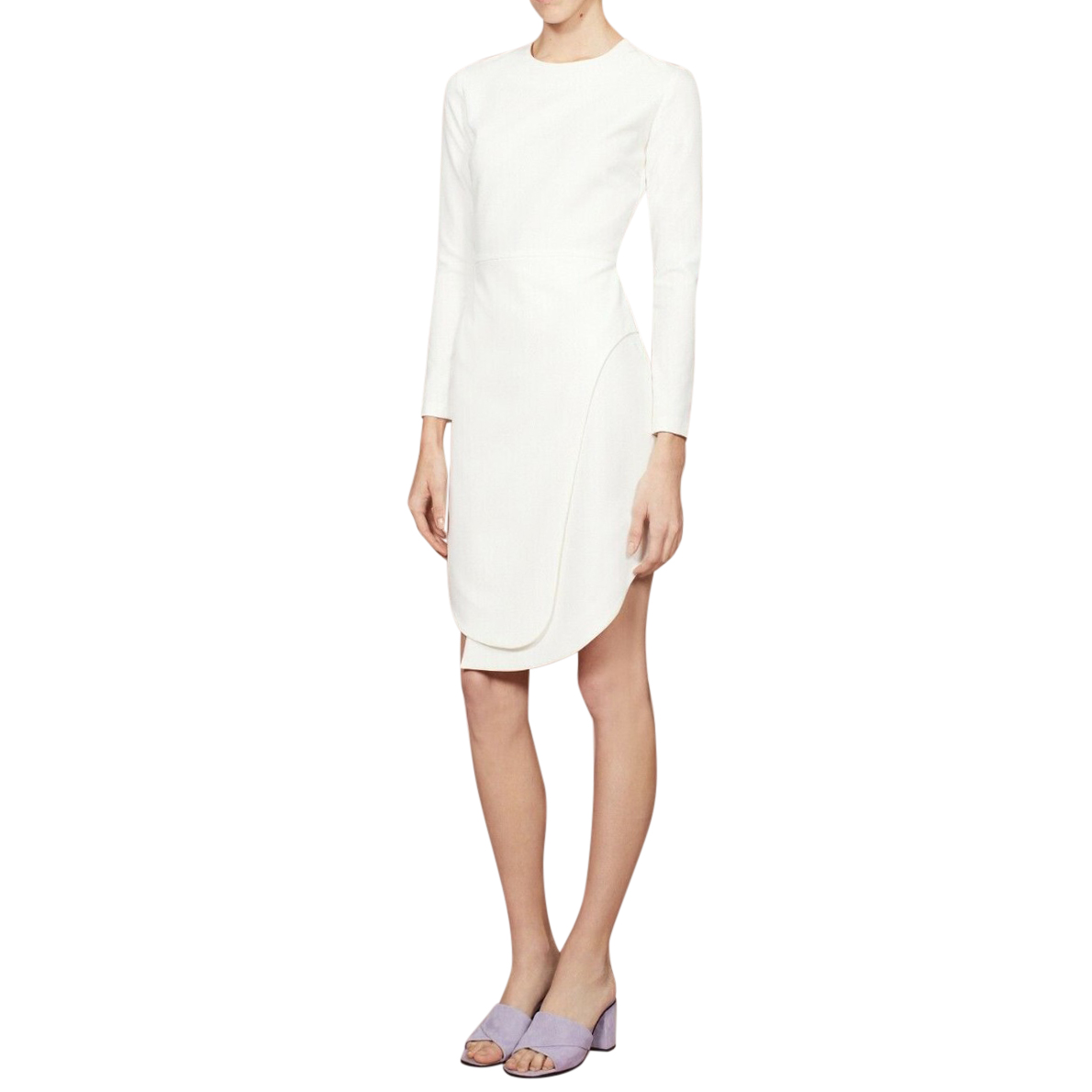 Preowned Opening Ceremony Asymmetric Manera Dress Size XS White crepe