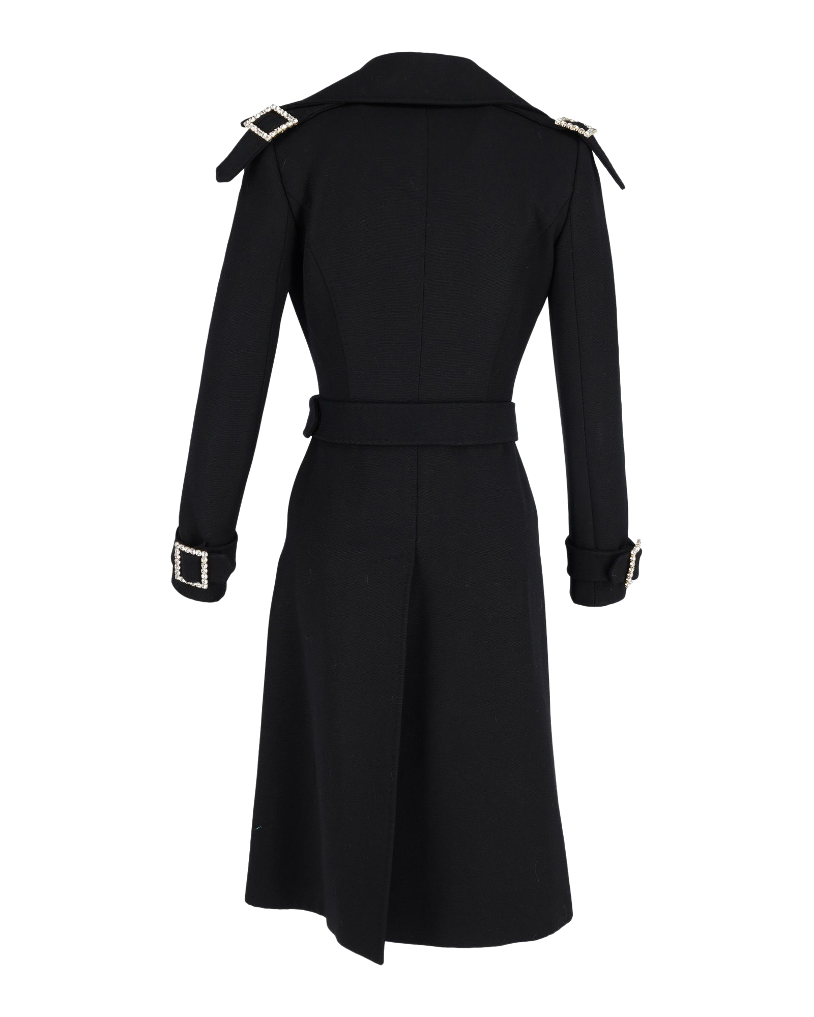 Preowned Dolce  Gabbana Black Double-Breasted Belted Wool Coat Size 40 wool/hair/lana vergine