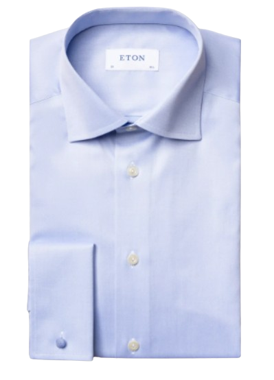 Men's Eton Blue Cotton Contemporary Shirt Size XXXL