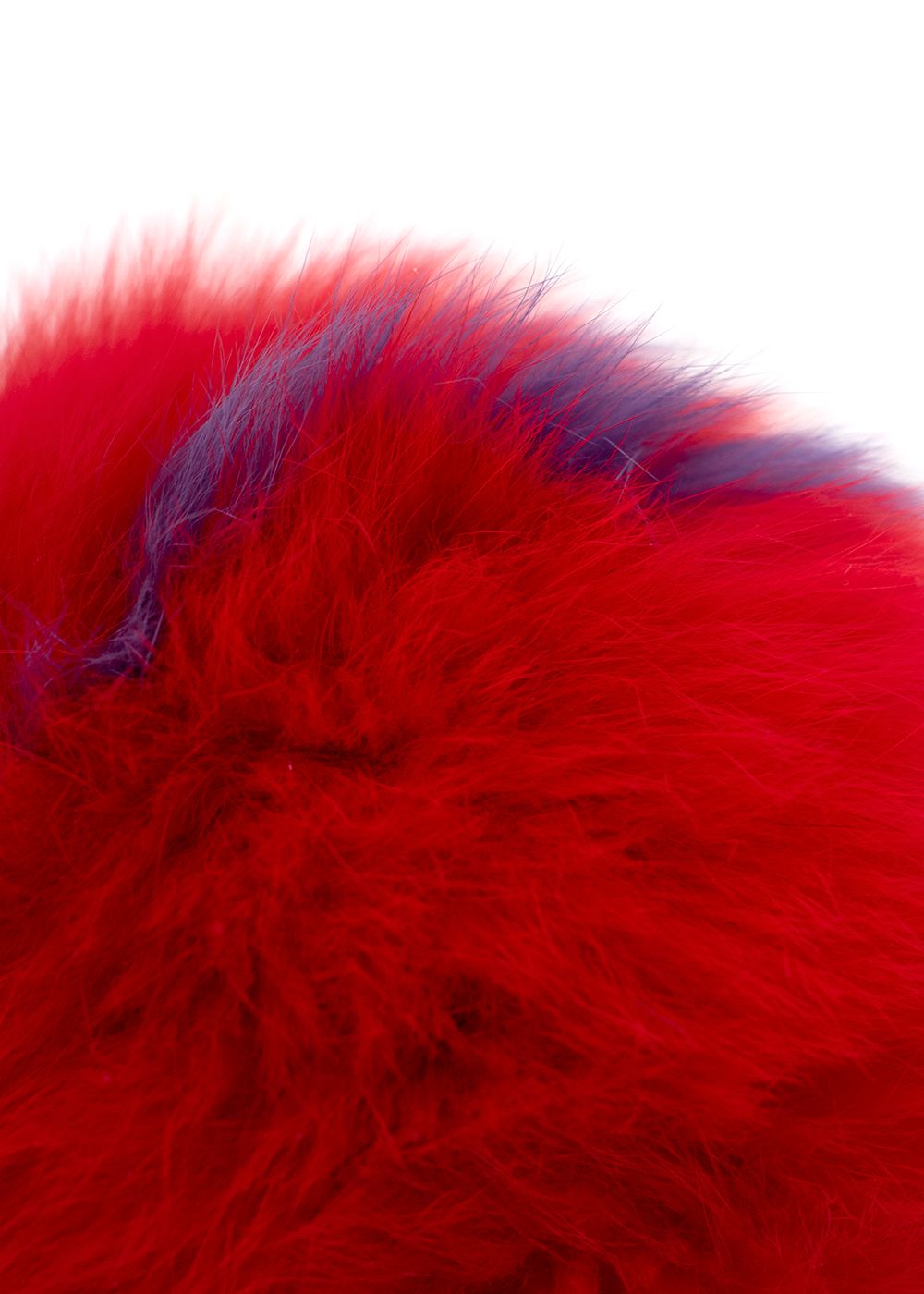 Fendi Red Fur Pompom Keychain red purple