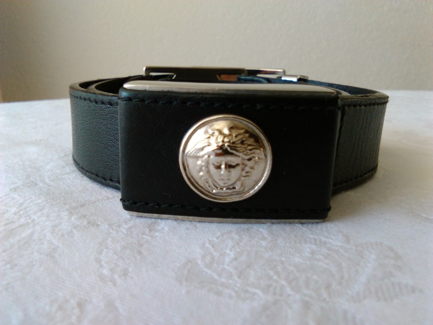 Preowned Gianni Versace vintage leather belt Size XXS Black