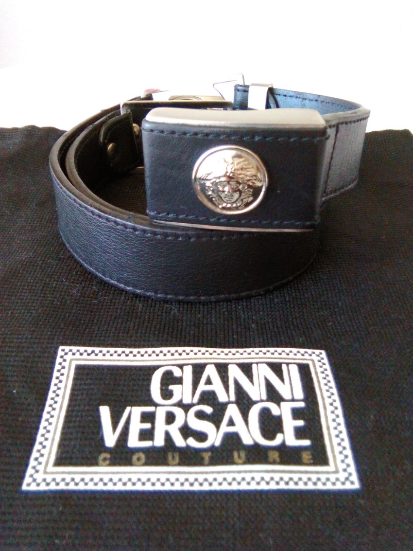 Preowned Gianni Versace vintage leather belt Size XXS Black