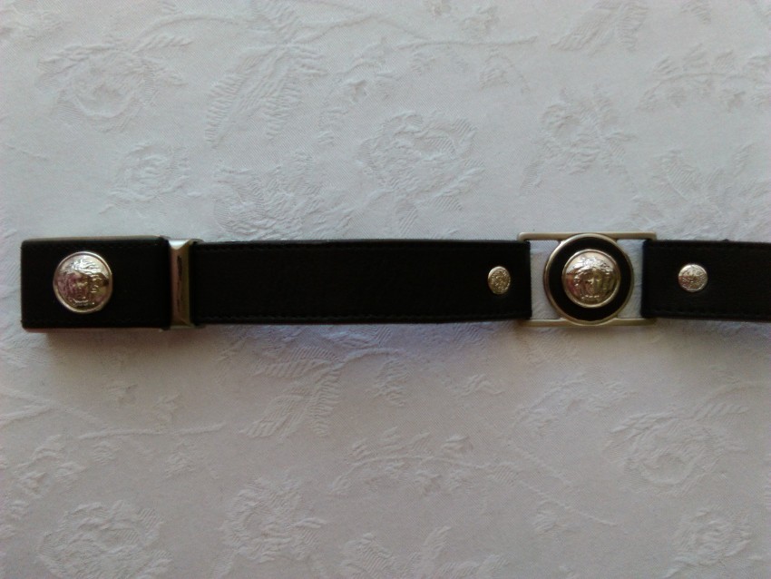 Preowned Gianni Versace vintage leather belt Size XXS Black