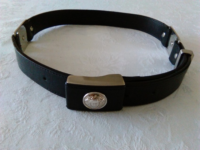 Preowned Gianni Versace vintage leather belt Size XXS Black