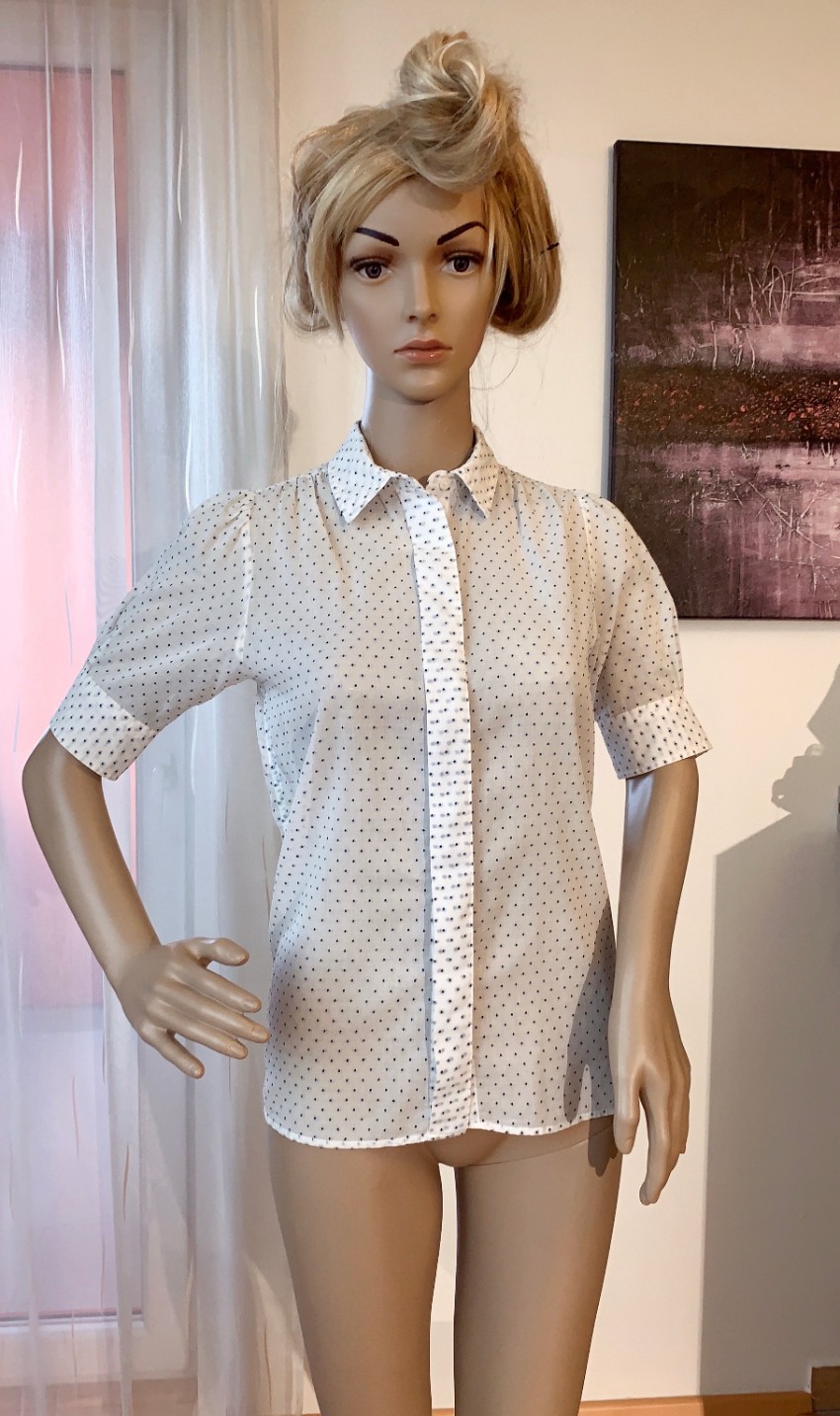 Preowned MIH Jeans Dotted White Blouse Size XS cotton