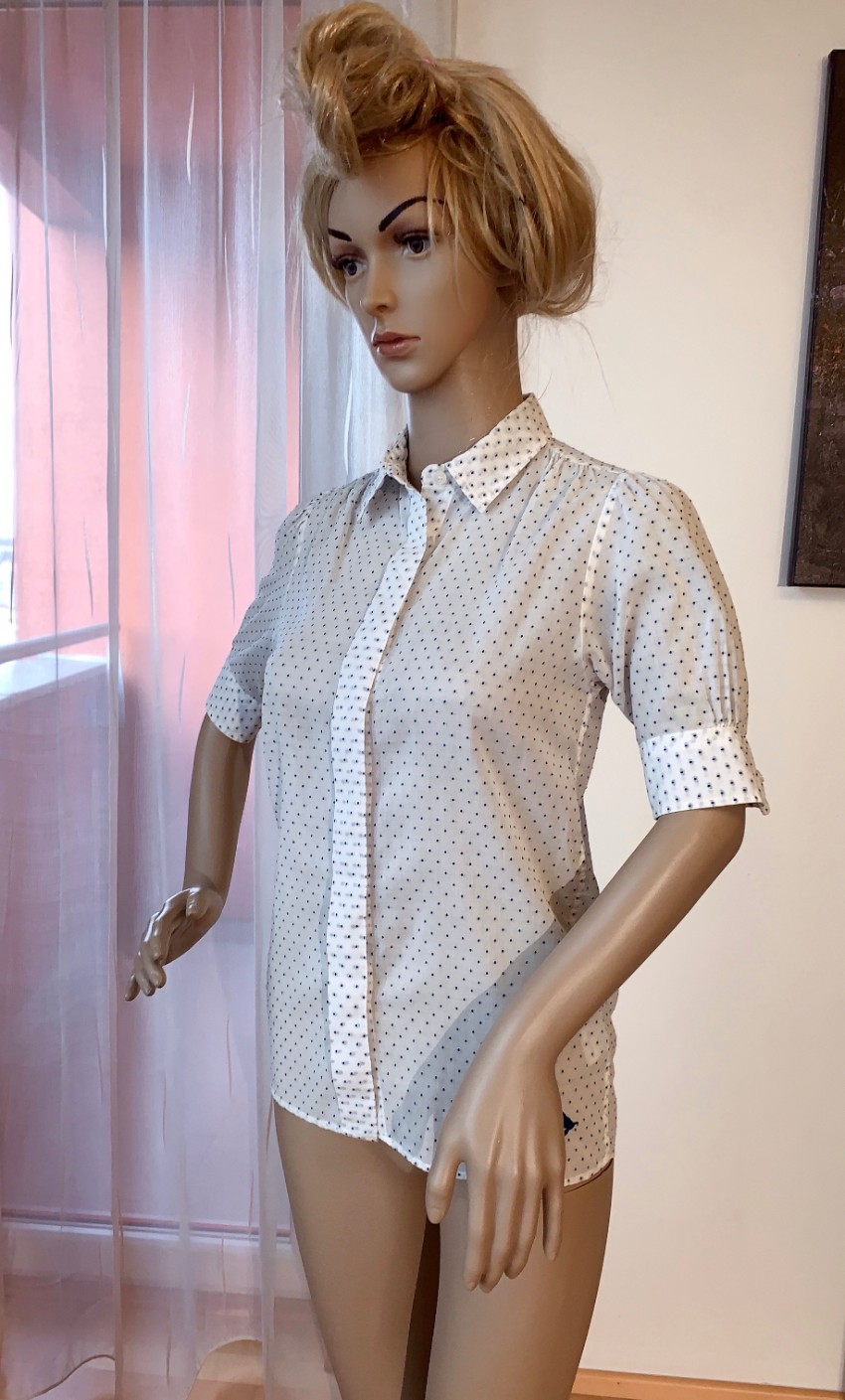 Preowned MIH Jeans Dotted White Blouse Size XS cotton