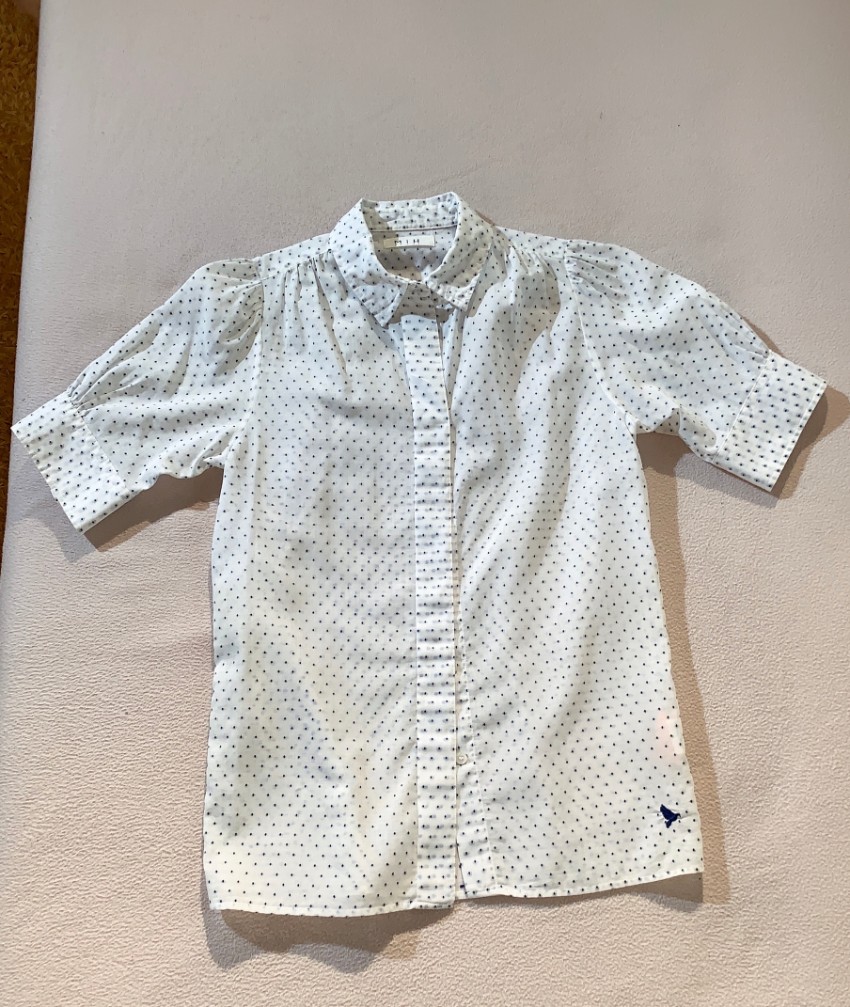 Preowned MIH Jeans Dotted White Blouse Size XS cotton