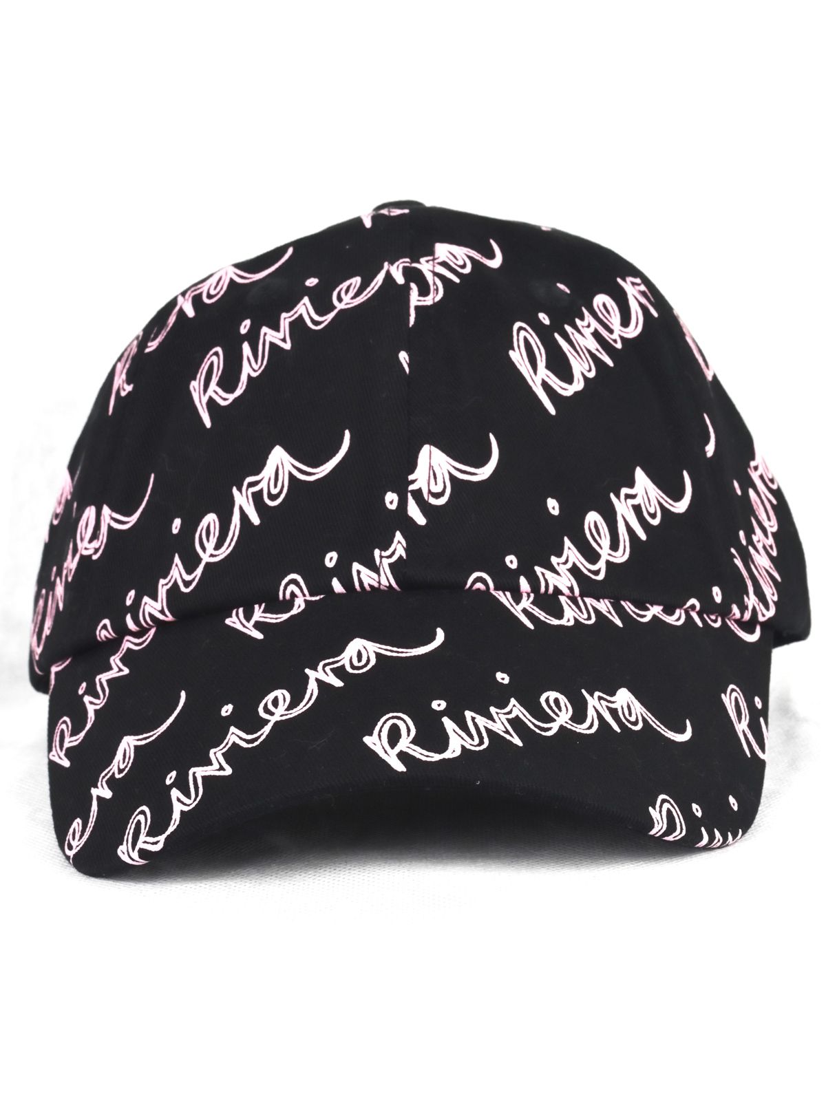 Bella Freud Riviera Baseball Cap Black and Pink cotton