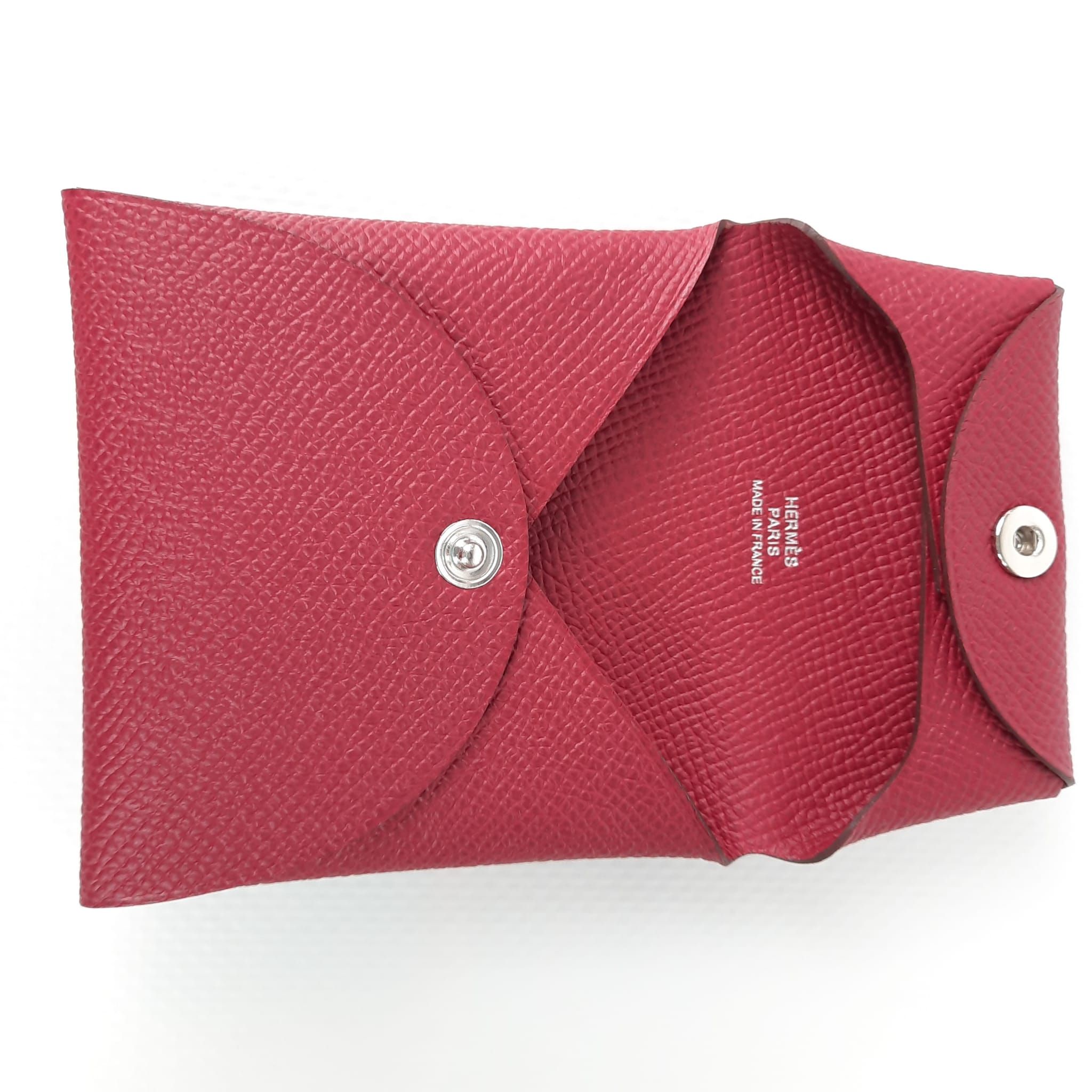 Hermes Bastia Coin Purse Rubis leather