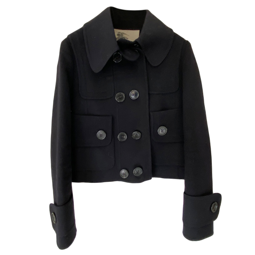 Preowned Burberry Prorsum Black Wool Jacket Size S Blue