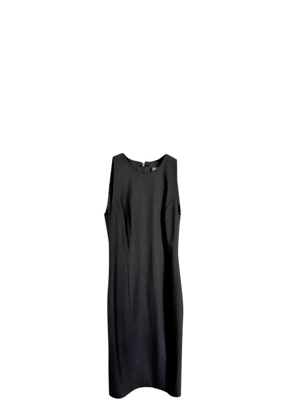 Preowned Versace Black Wool-Blend Sheath Dress Size XS polyester