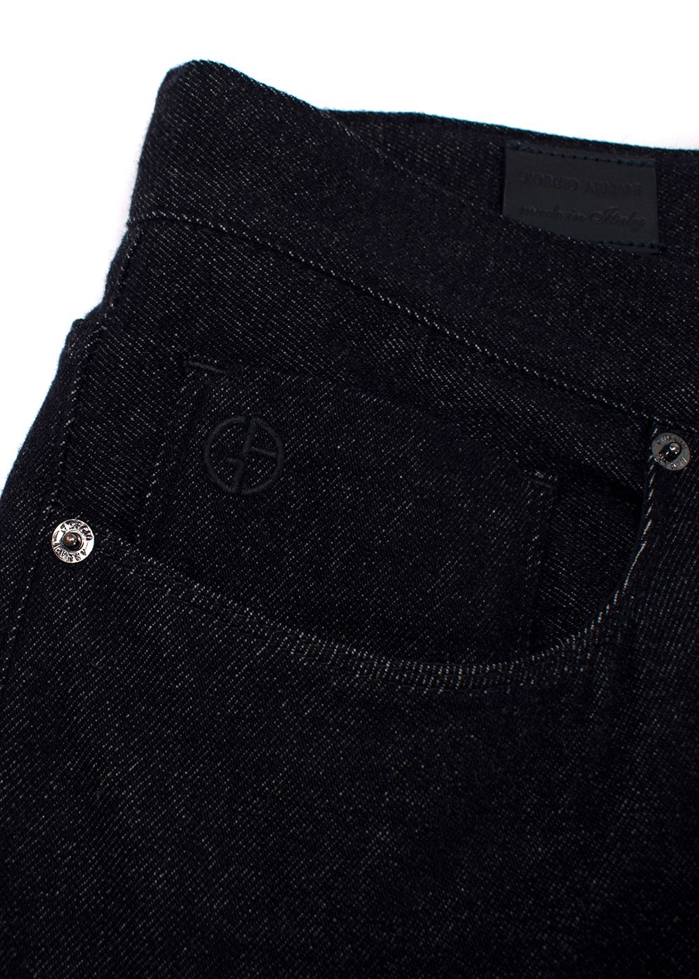 Men's Preowned Giorgio Armani Indigo Wool Jeans Size M Navy