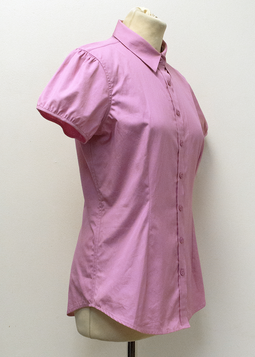 Preowned Pink by Thomas Pink Pink Short Sleeve Shirt Size S cotton