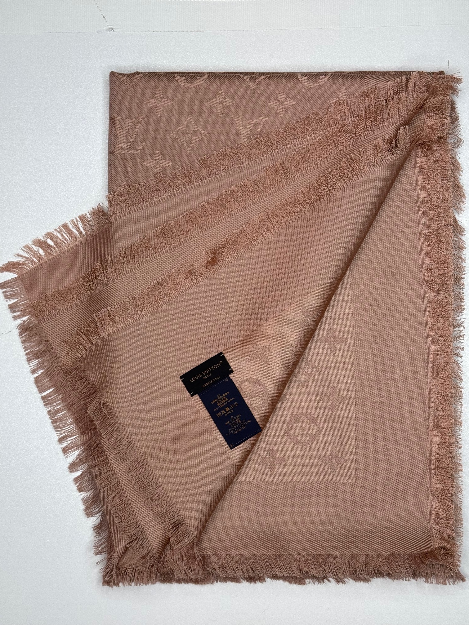 Louis Vuitton Monogram Silk Blend Shawl Kraft silk/wool