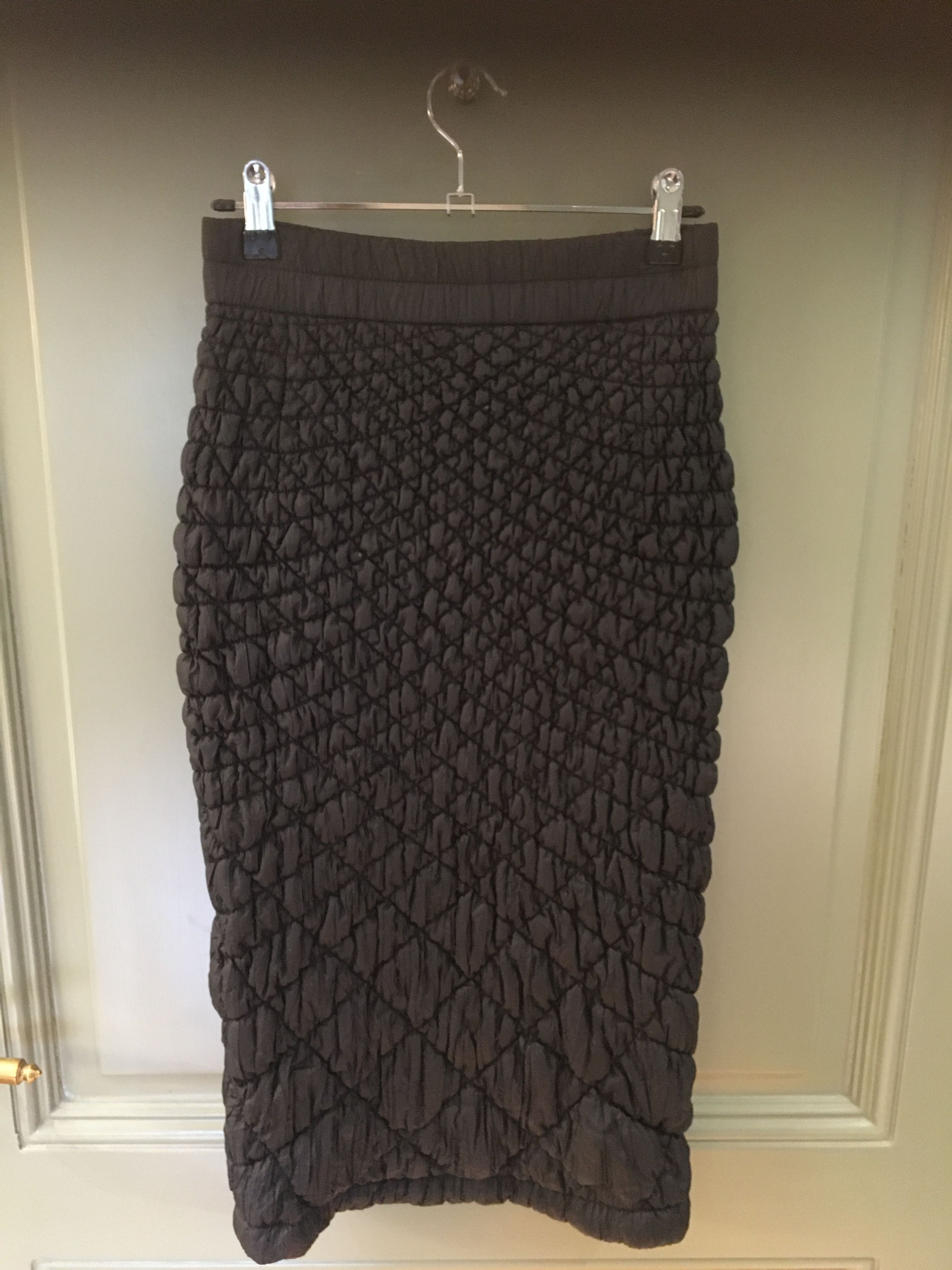 Preowned Ermanno Scervino Black Matelasse Skirt Size S mixed