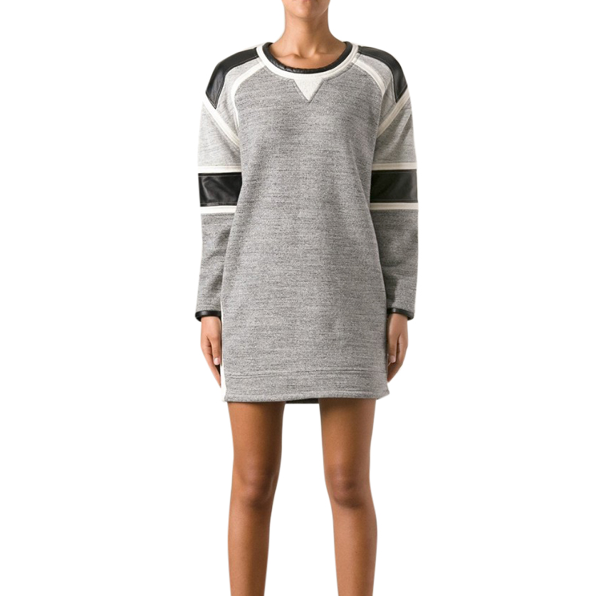 Preowned Iro Grey Cotton Jersey Marl Jumper Dress Size S