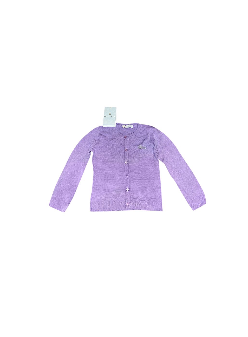 Boys Gucci Lilac round neck cardigan Size 9-12 Months Lilac / purple gucci fabric code-x