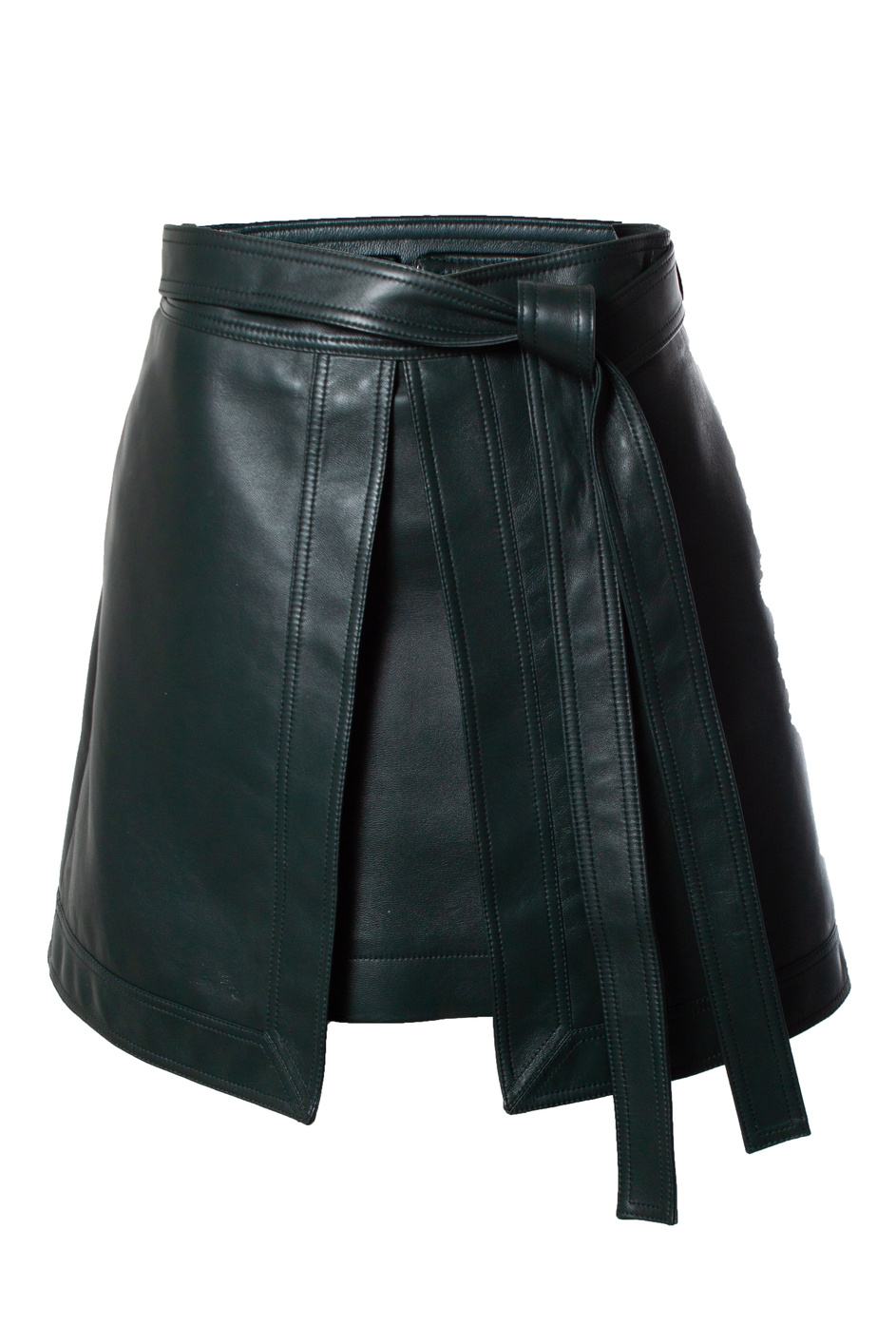 Oscar De La Renta Green Leather Mini Skirt Size 38