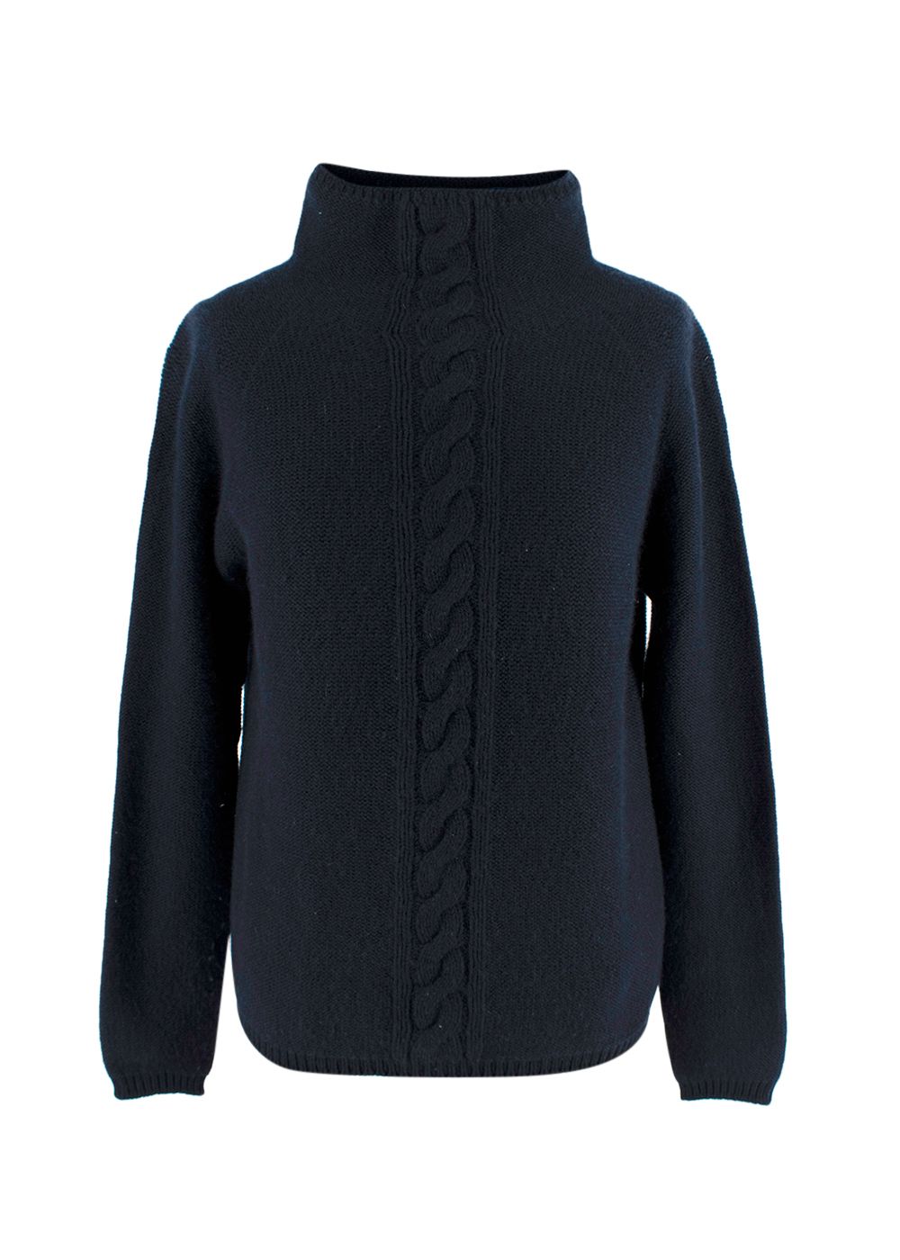 Preowned 'S Max Mara Navy Turtleneck Cashmere Sweater Size S