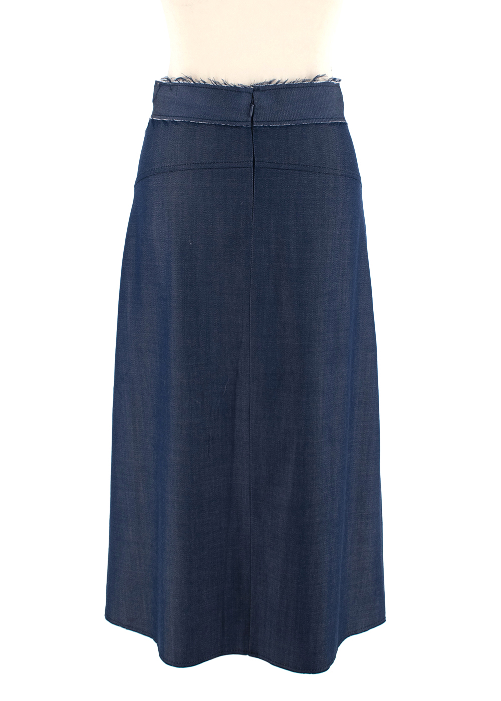 Gabriela Hearst Denim-Blue Wool Pleated Maxi Skirt Size XXS Blue