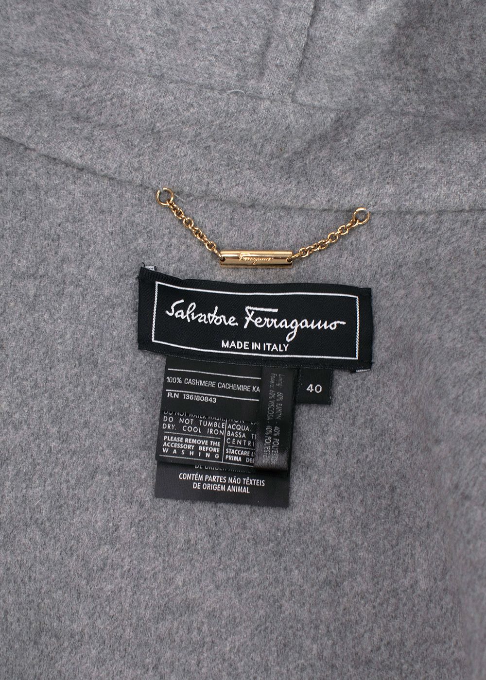 Salvatore Ferragamo Grey Cashmere Cape/Jacket Size XS