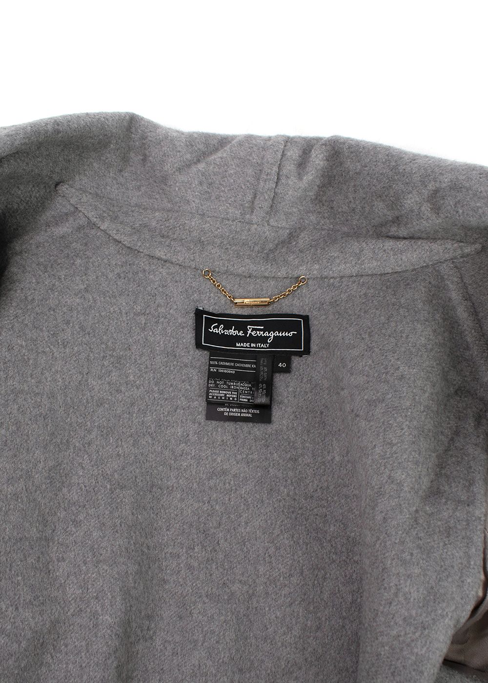 Salvatore Ferragamo Grey Cashmere Cape/Jacket Size XS