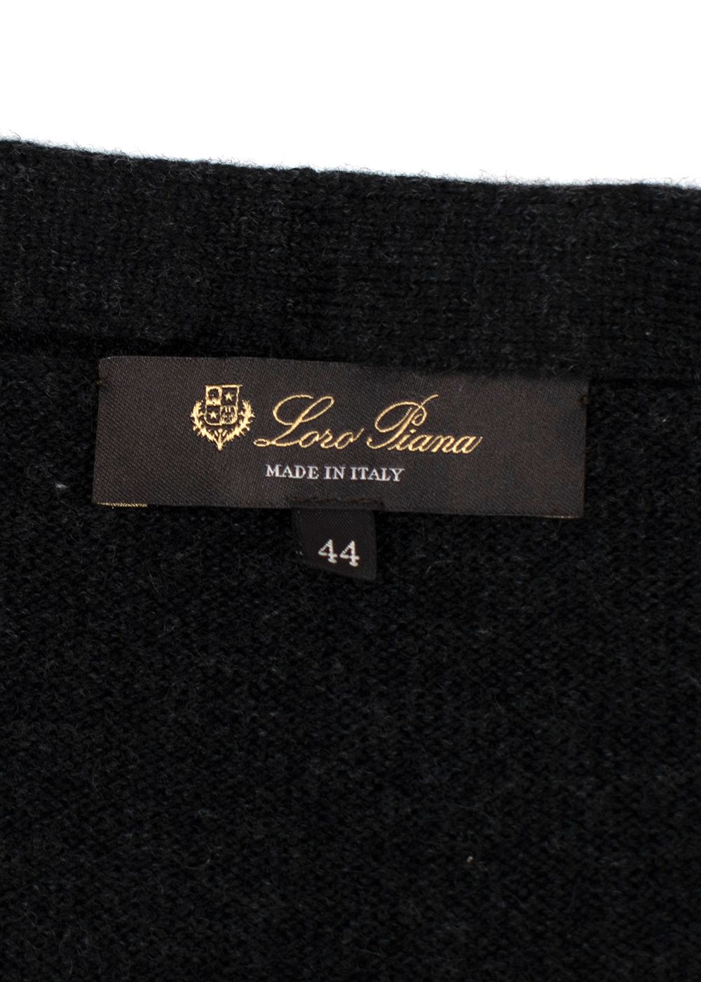 Loro Piana Dark Grey Open Cashmere Cardigan Size M