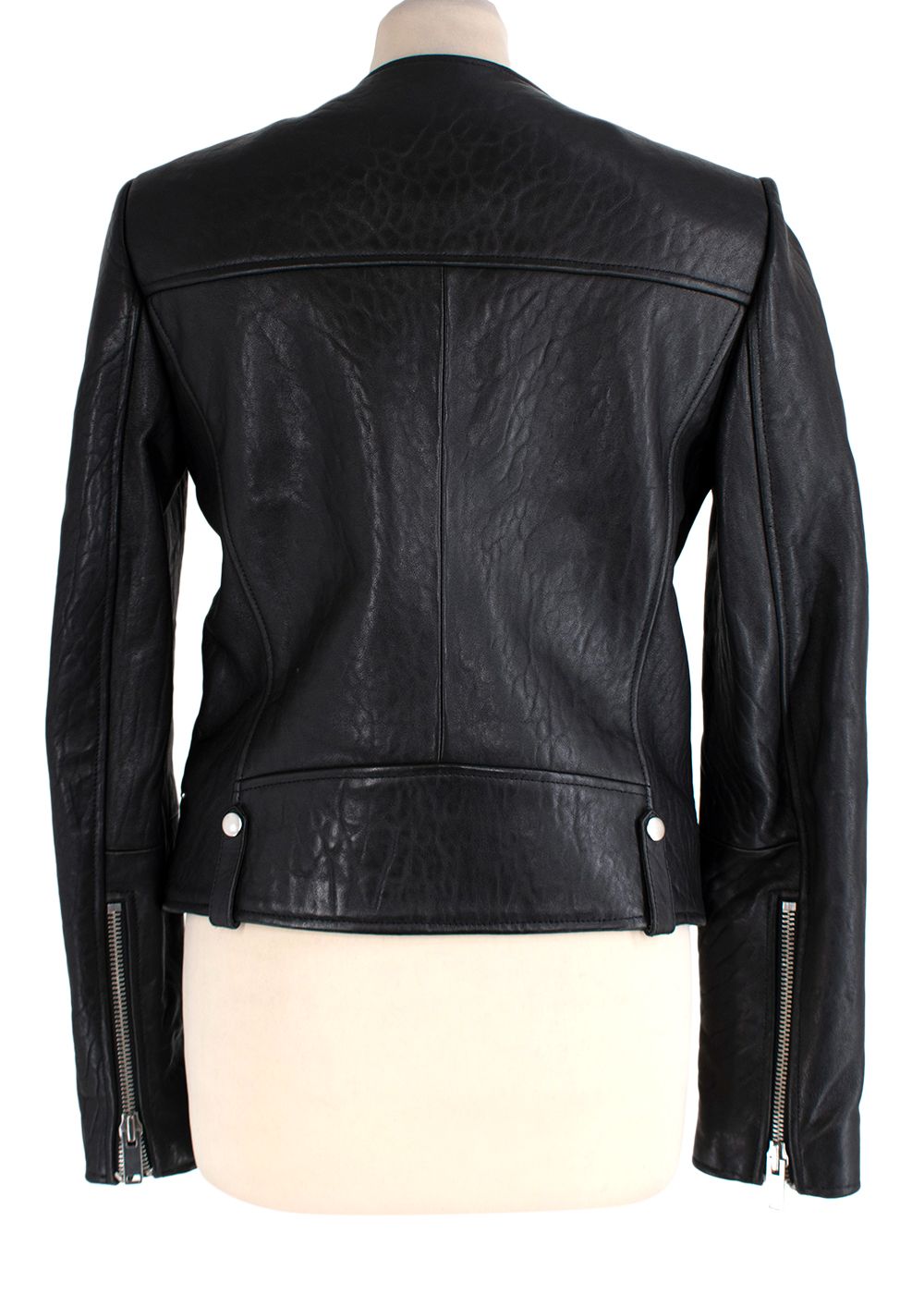 Isabel Marant Etoile Black Lambskin Leather Biker Jacket Size XS