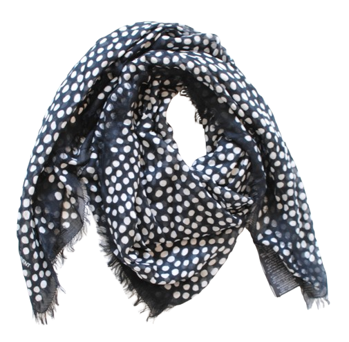 Saint Laurent Polka Dot Cashmere Scarf black cashmere/modal