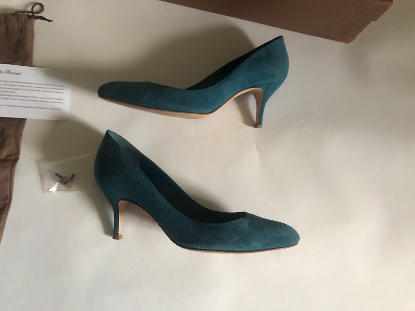 Preowned Gianvito Ross Suede 70mm Pumps Size 375 Blue