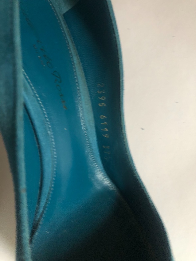 Preowned Gianvito Ross Suede 70mm Pumps Size 375 Blue