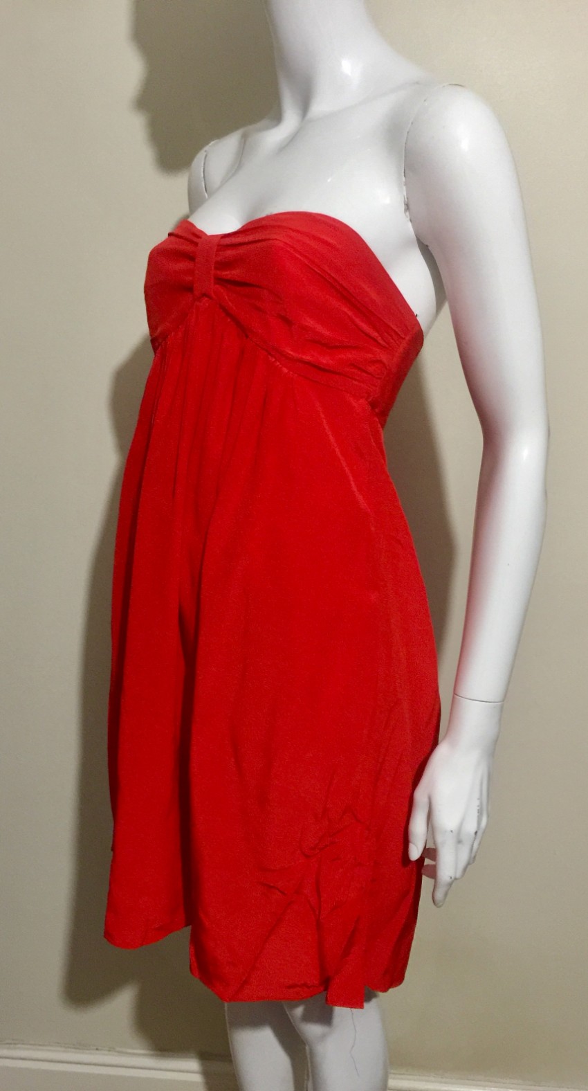 Preowned Zimmermann Red Strapless Mini Dress Size S silk