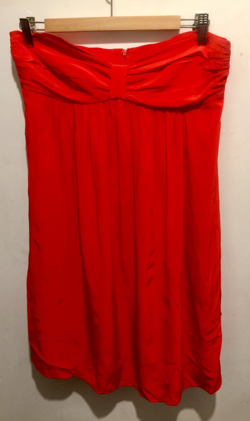 Preowned Zimmermann Red Strapless Mini Dress Size S silk