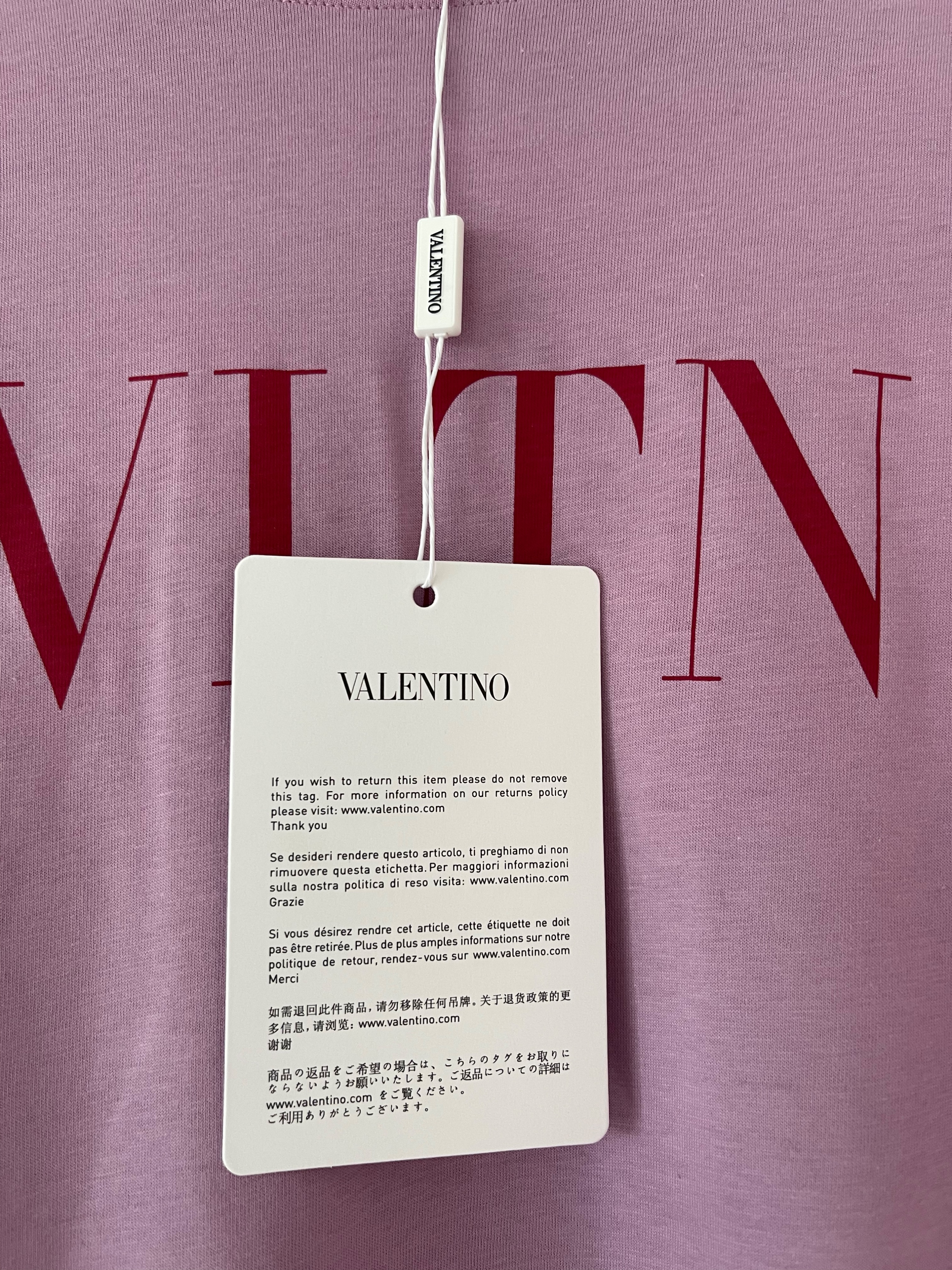 Valentino lilac cotton jersey VLTN printed T-shirt Size XS Purple/pink