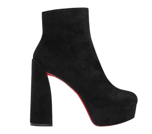 Christian Louboutin Black Suede Movida 130 Ankle Boot Size 365