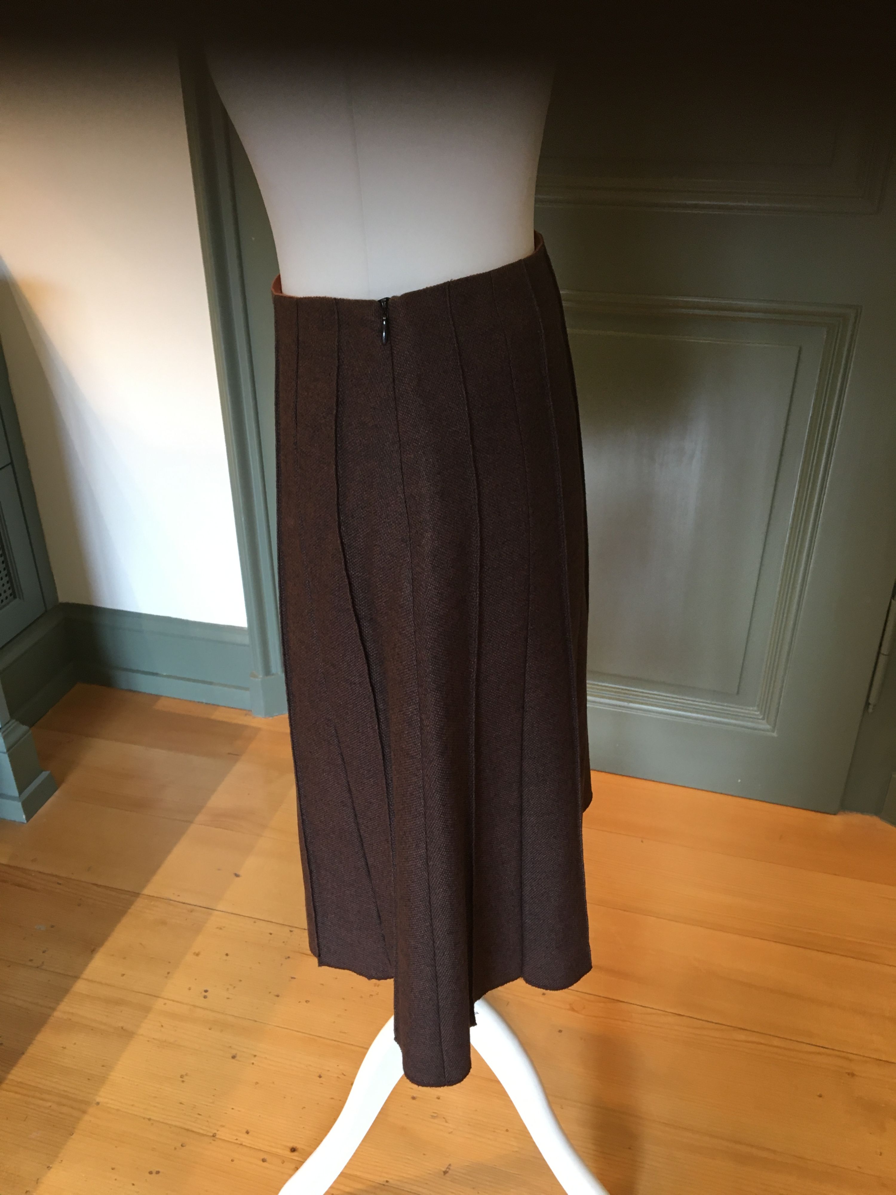 Loro Piana Flared A-Line Brown Skirt Size S mixed