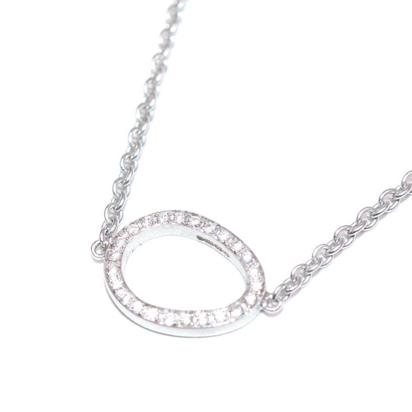 Faberge Imperial Collection 18k White Gold  Diamond Sasha Necklace Silver