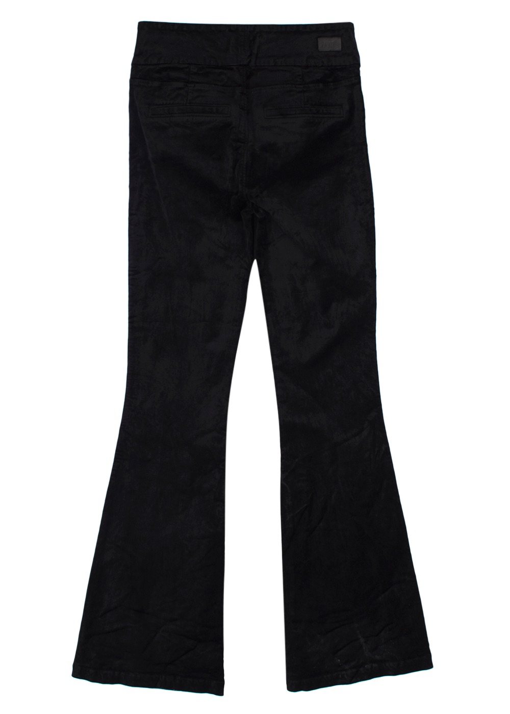 Paige Lou Lou Black Overdye Velour Flared Trousers Size 27/69 cotton/rayon/spandex