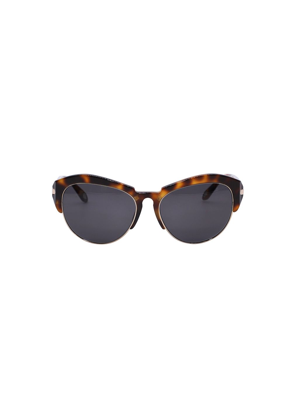 Preowned Givenchy Tortoiseshell acetate Clubmaster sunglasses brown print