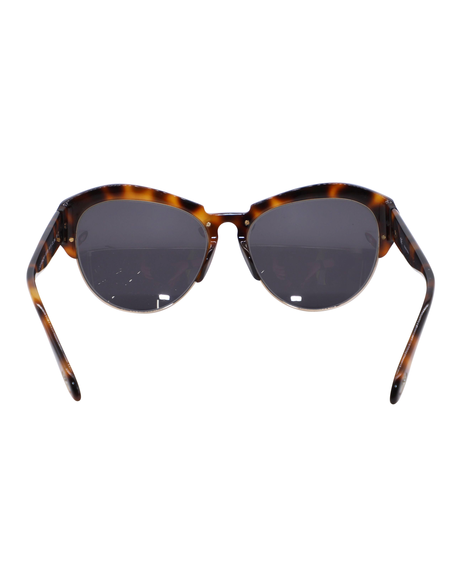 Preowned Givenchy Tortoiseshell acetate Clubmaster sunglasses brown print