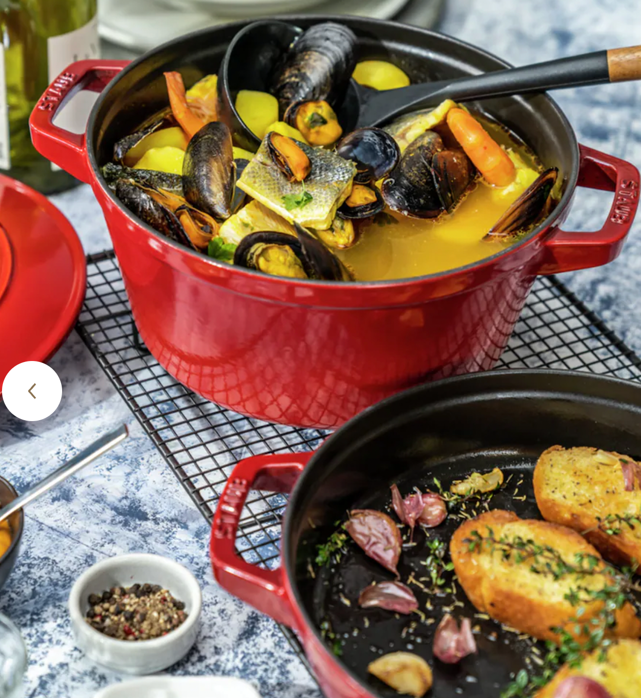 Men's Staub 2-Piece Round Stackable Cocotte Set In Cherry Cherry Red cast iron