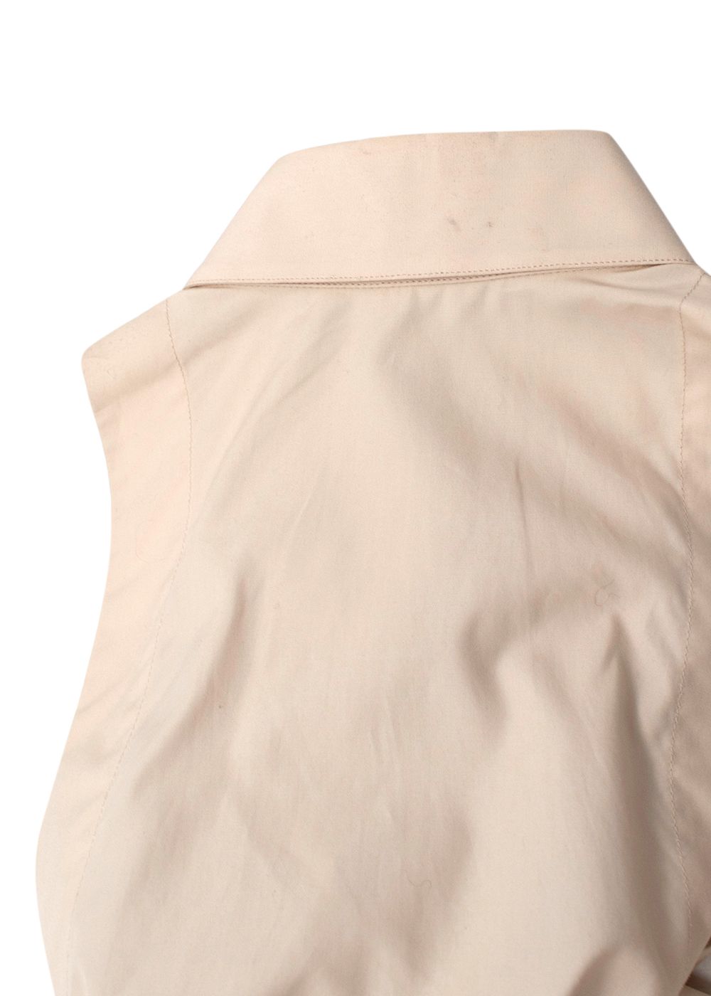 Preowned Alaia Beige Poplin Drawstring Waist Sleeveless Shirt Size S cotton