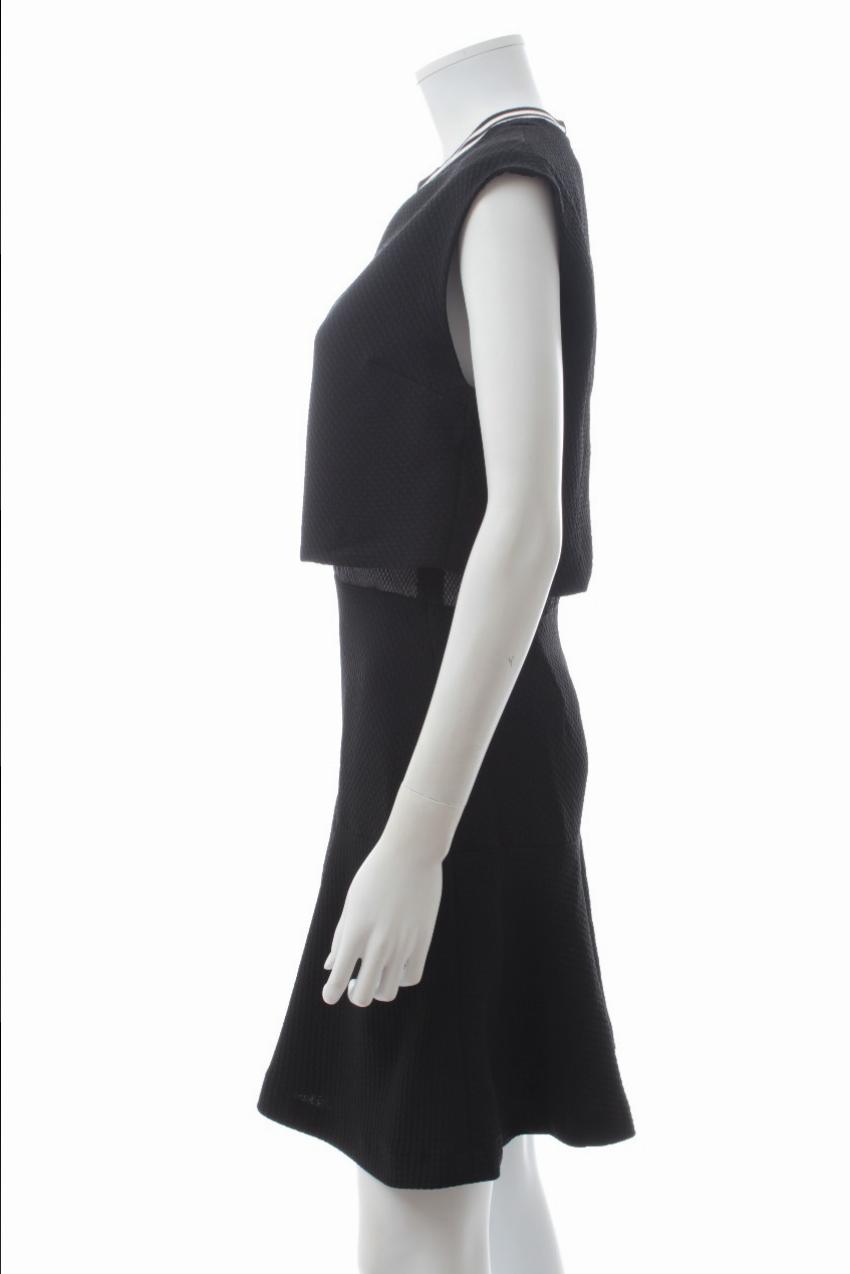 Sandro 'Raoule' Mesh Layer Textured Crepe Dress Size L