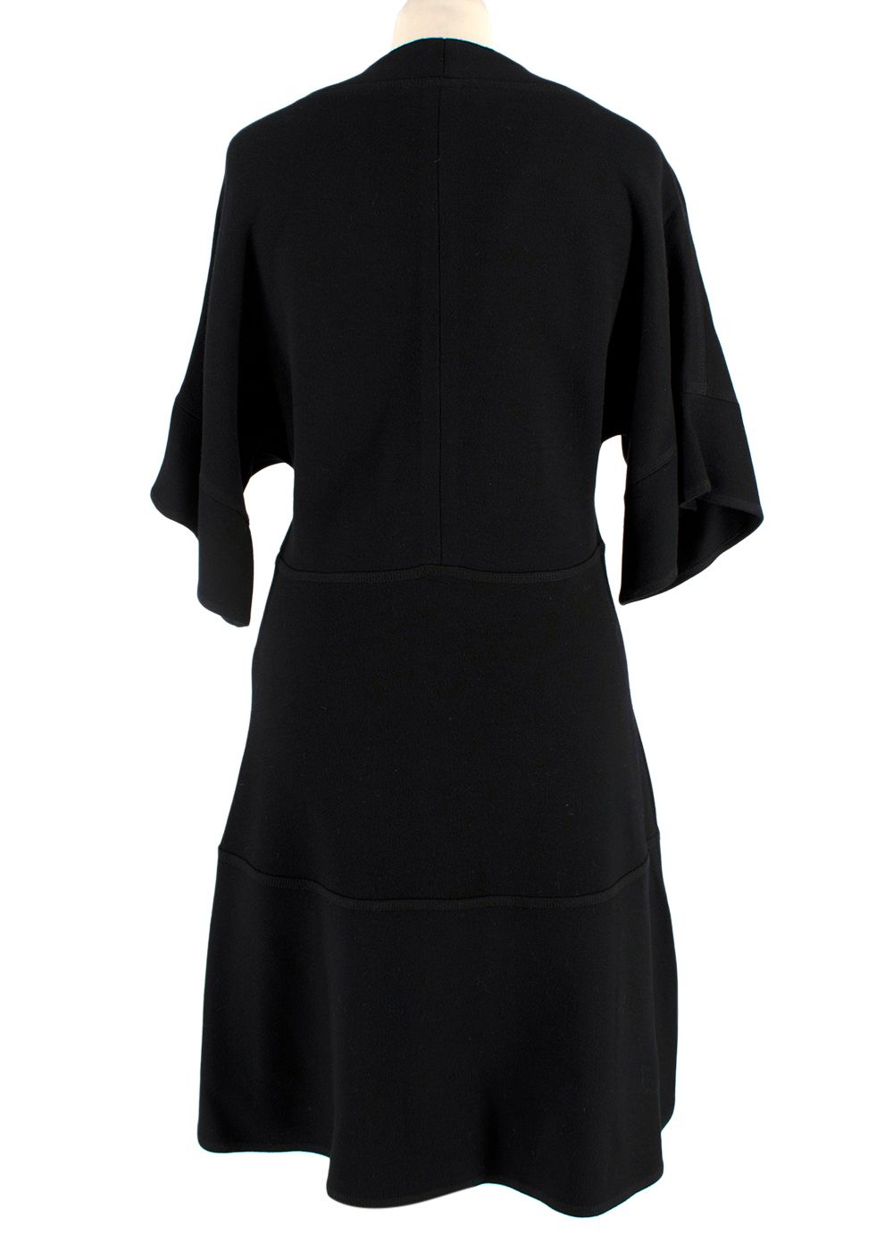 Chloe Black V-Neck Fluted Sleeve Mini Dress Size XXS viscose