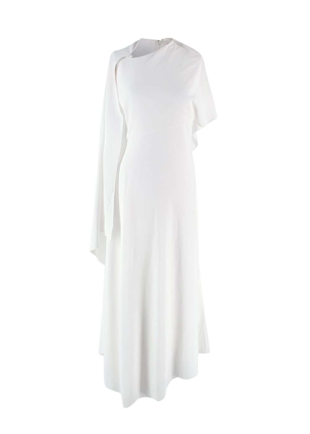 Roksanda Ivory Crepe Asymmetric Gown Size XS viscose/polyester