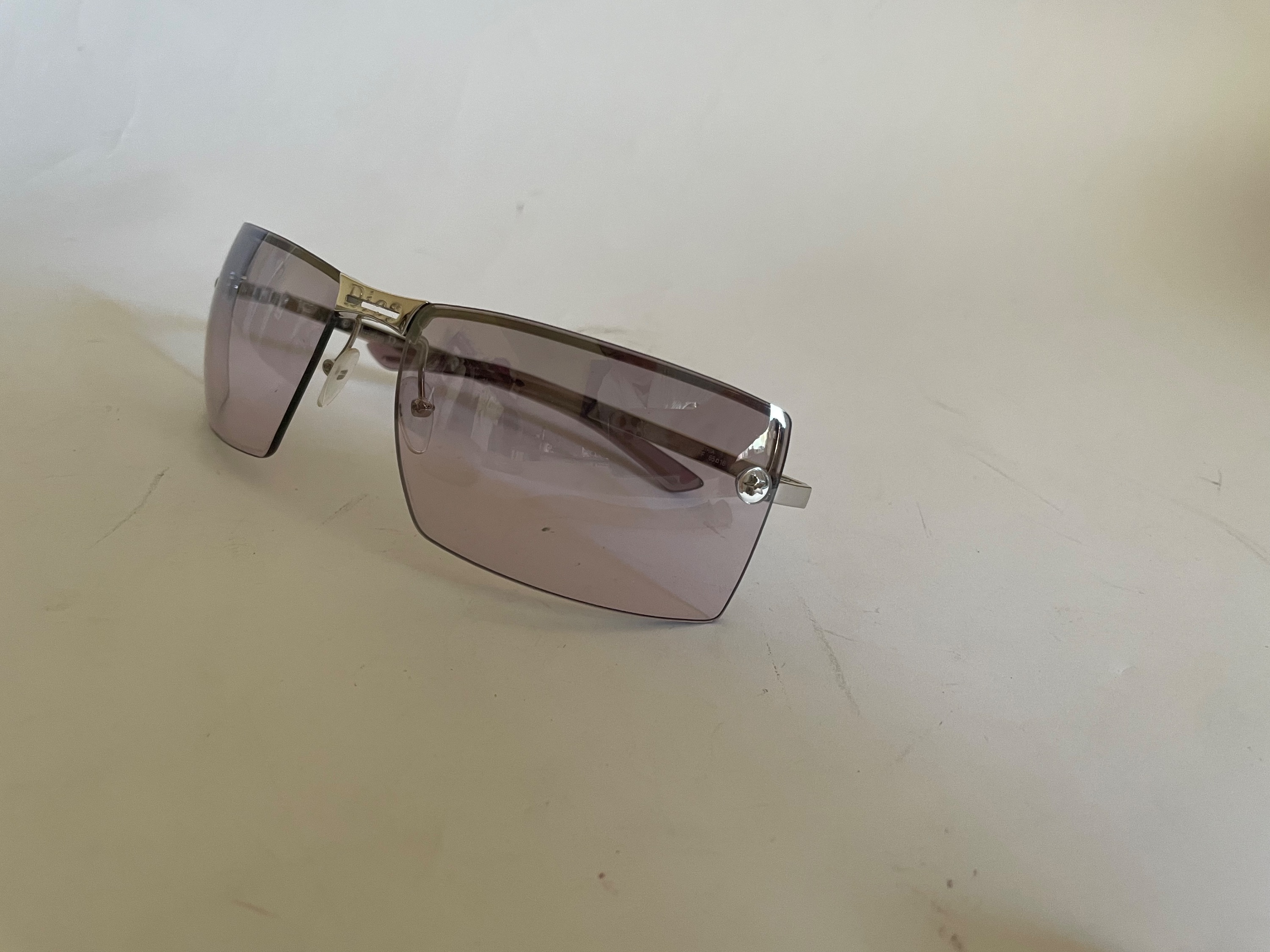 Preowned Dior Lilac Vintage John Galliano Sunglasses metal