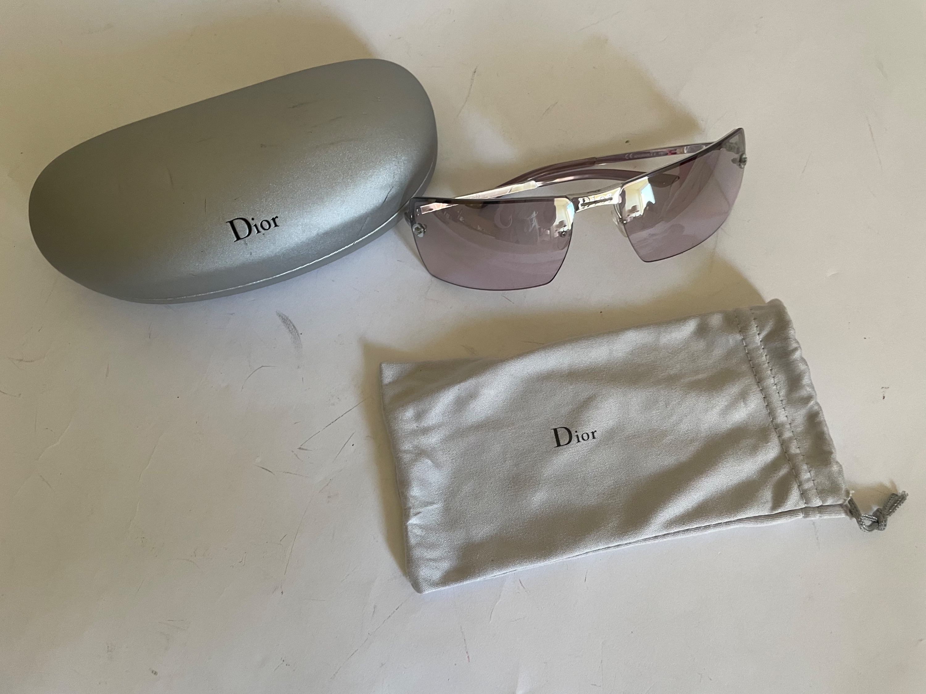 Preowned Dior Lilac Vintage John Galliano Sunglasses metal