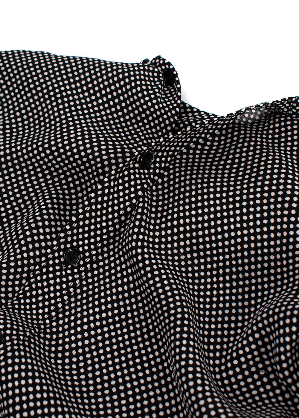 Preowned Celine Black and White Polka Dot Shirt Size XXS viscose