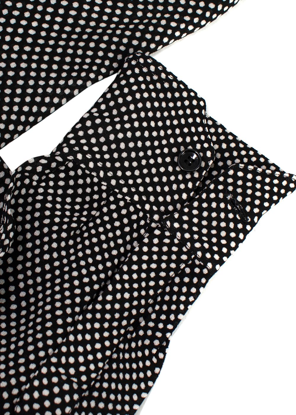 Preowned Celine Black and White Polka Dot Shirt Size XXS viscose