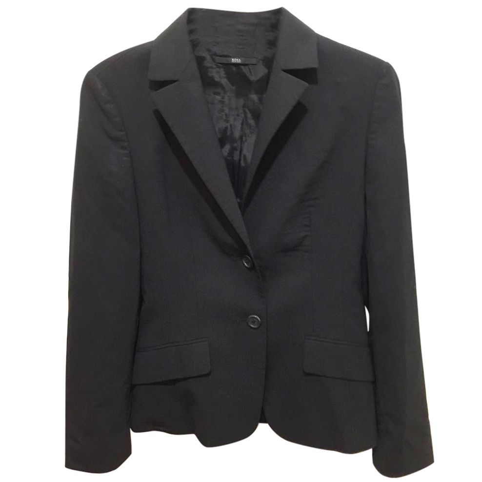 Preowned Hugo Boss black wool blend blazer Size S